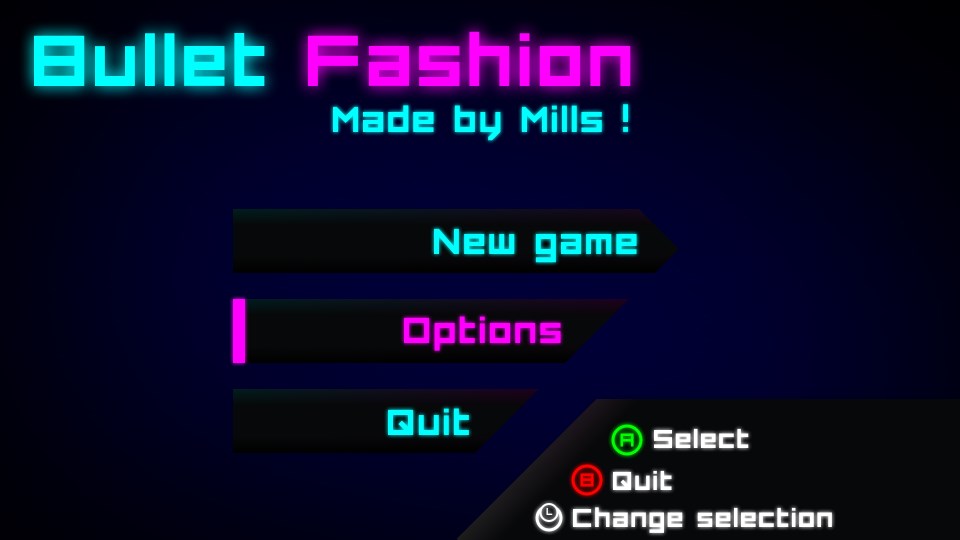 Yet another menu test Yet another test for the main menu of Bullet Fashion