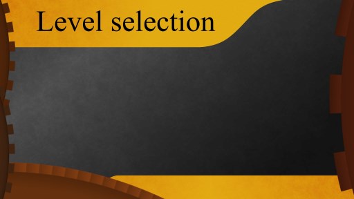 A little visual of what the level selection look like. Except that there is no background and no levels. Bah. A level-selection screen, with gears all around